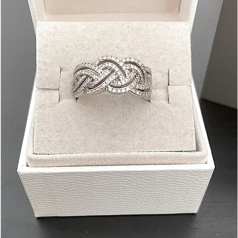 Effy 14k WG and Diamond Braided Ring